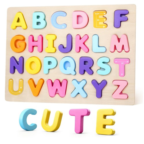Alphabet puzzles wooden - wooden, for
